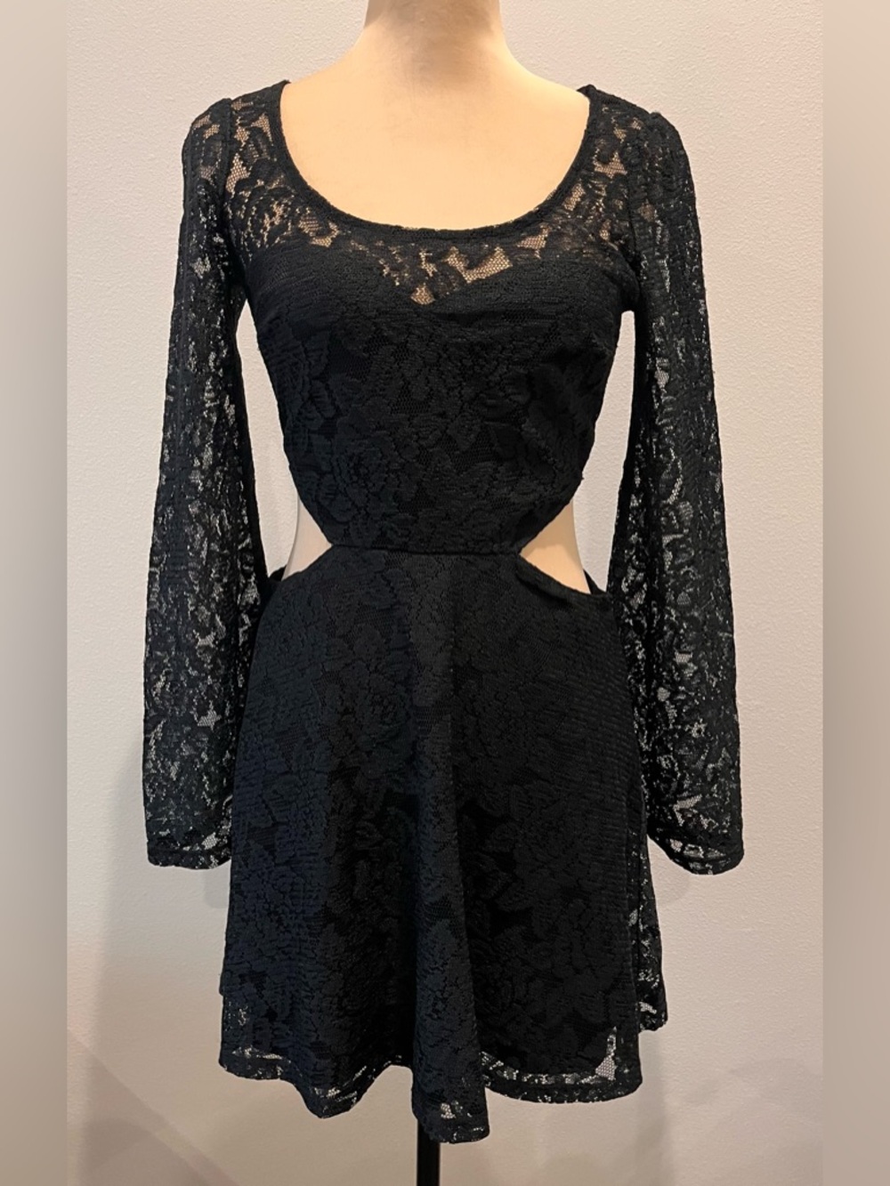 Black Lace Cutout Long-Sleeve Dress
- Whimsygoth